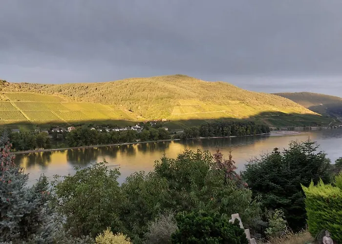 Apartmán Maerchenhain Am Mittelrhein - Rheinblick, Terrasse & Garten, 2 Schlafzimmer Und 2 Baeder Niederheimbach